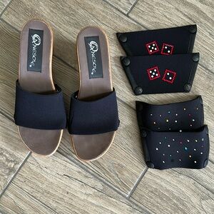 Onesole Shoes/Heels with 3 Sets of Toppers Size 7